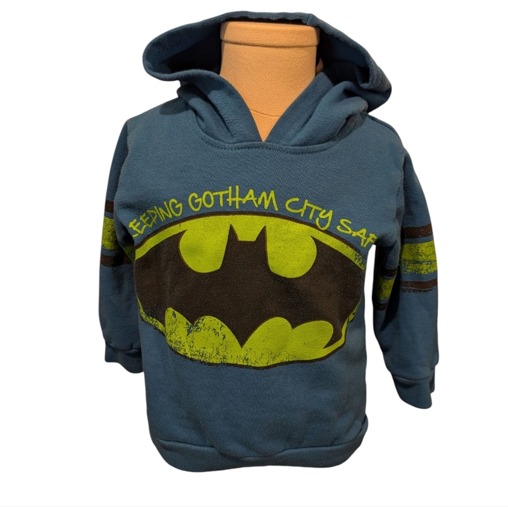 Y2K Batman Infant Kids‎ Hoodie  Blue with Neon Accents Size 24 Months